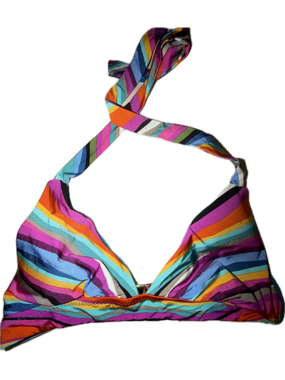 Trina Turk Multicolor Striped Halter Bikini Top